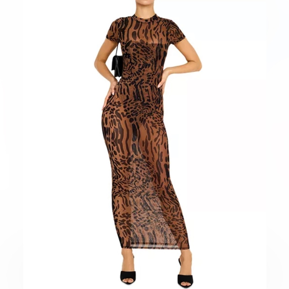 Good American Leopard Mesh Dress, Size XS, NWT ✨